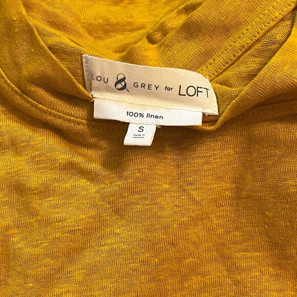 😍 3x $25 Clearance NWOT Lou & Grey Loft Linen Tie Knot Front Shirt Women Size S - Picture 2 of 6